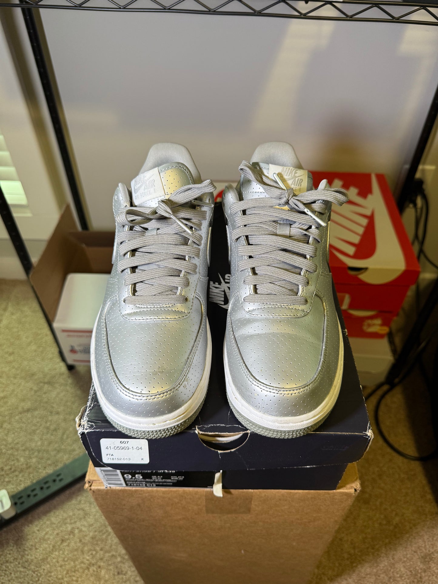 Size 9.5 - AF 1 Metallic Silver
