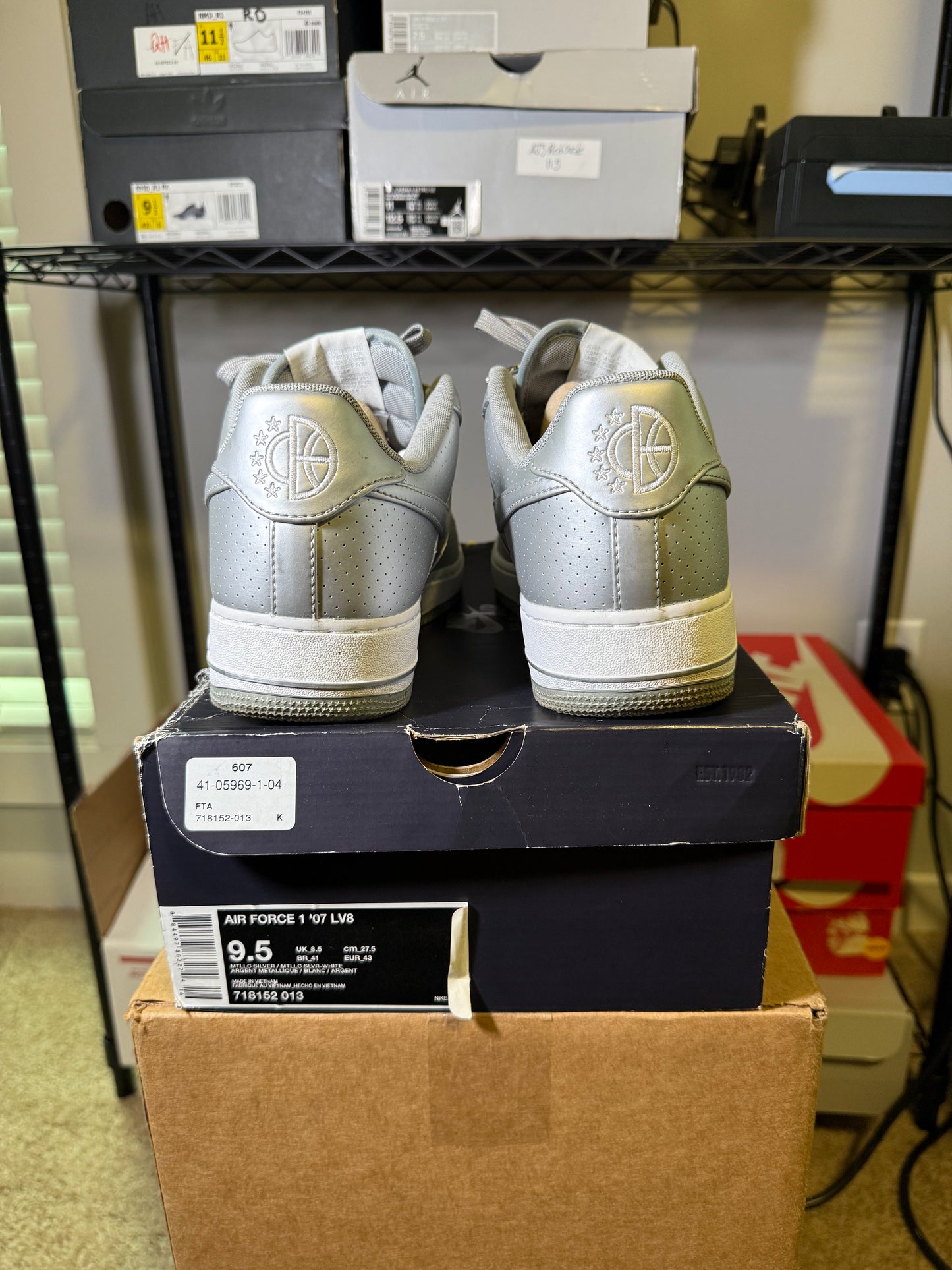 Size 9.5 - AF 1 Metallic Silver