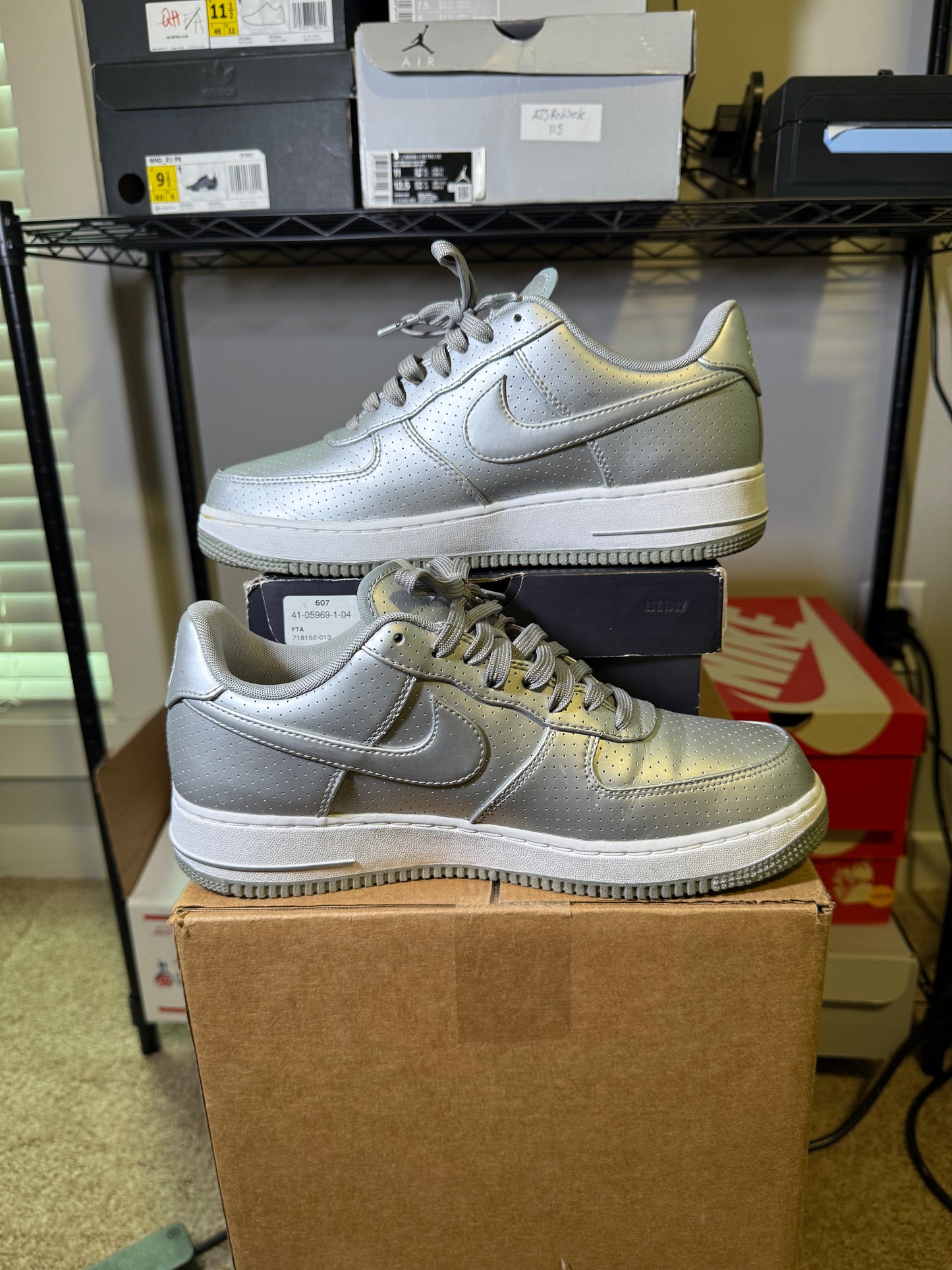 Size 9.5 - AF 1 Metallic Silver