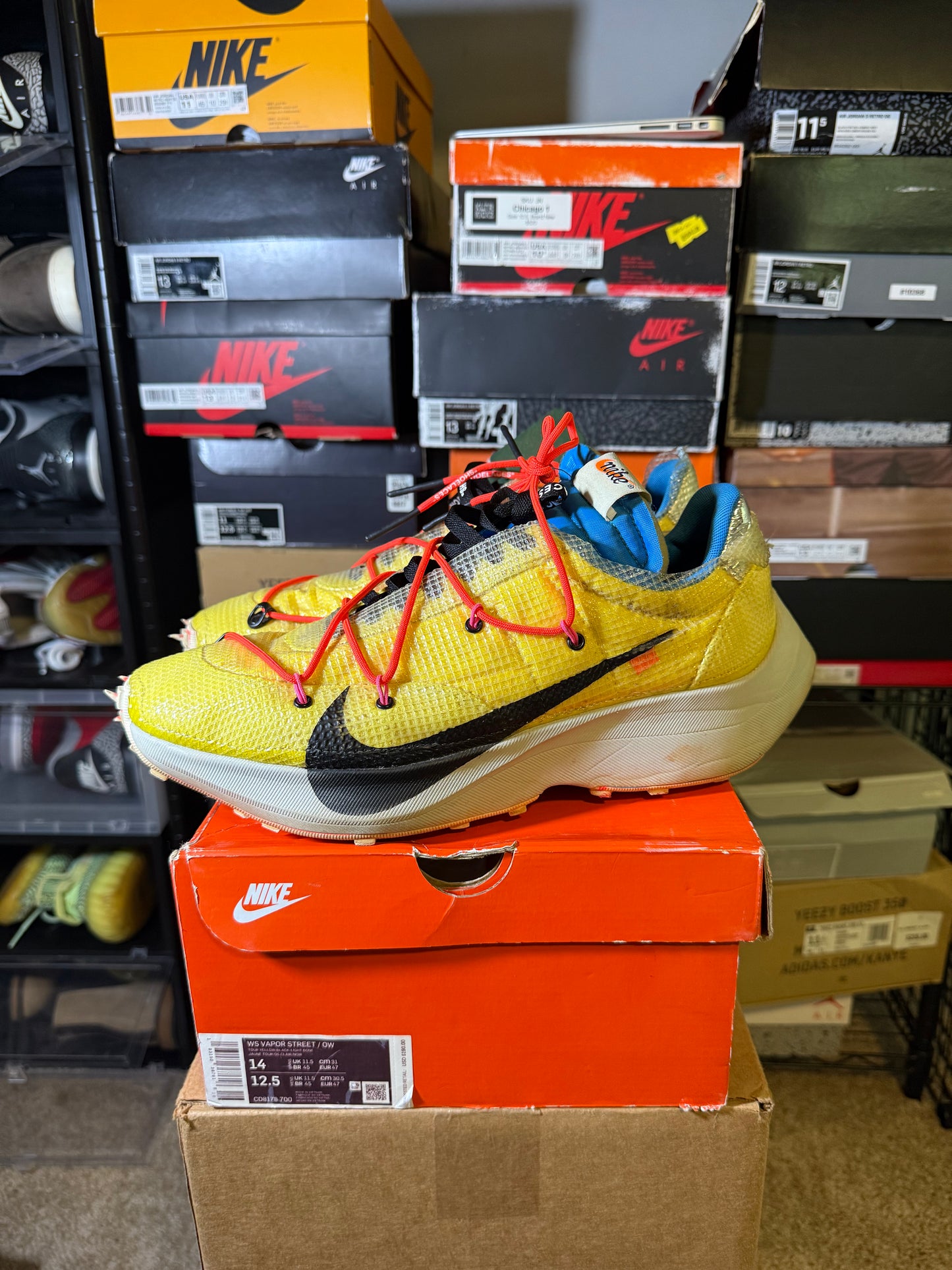 Size 14W/12.5M - Vapor Street x Off-White Low Tour Yellow