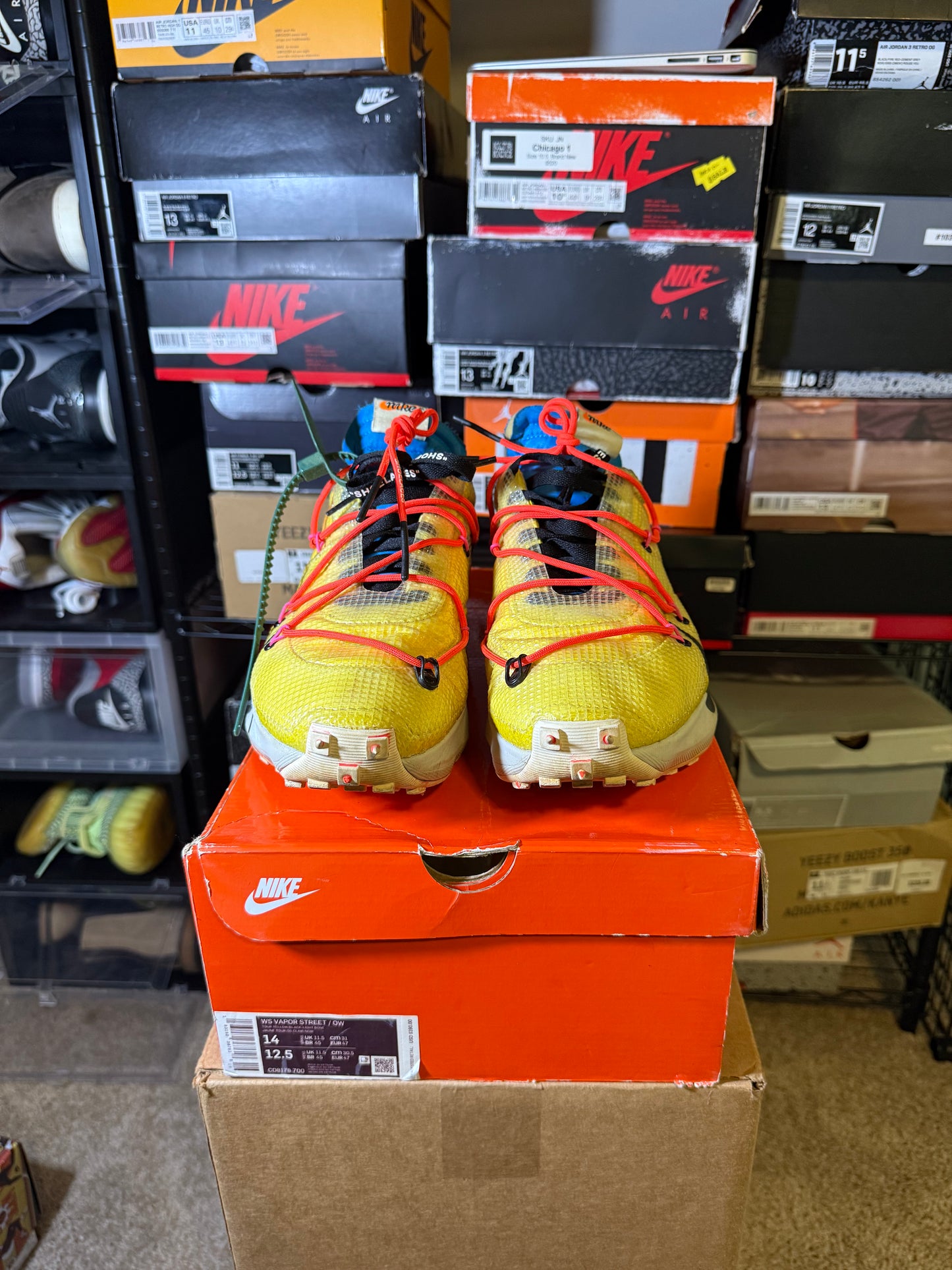 Size 14W/12.5M - Vapor Street x Off-White Low Tour Yellow