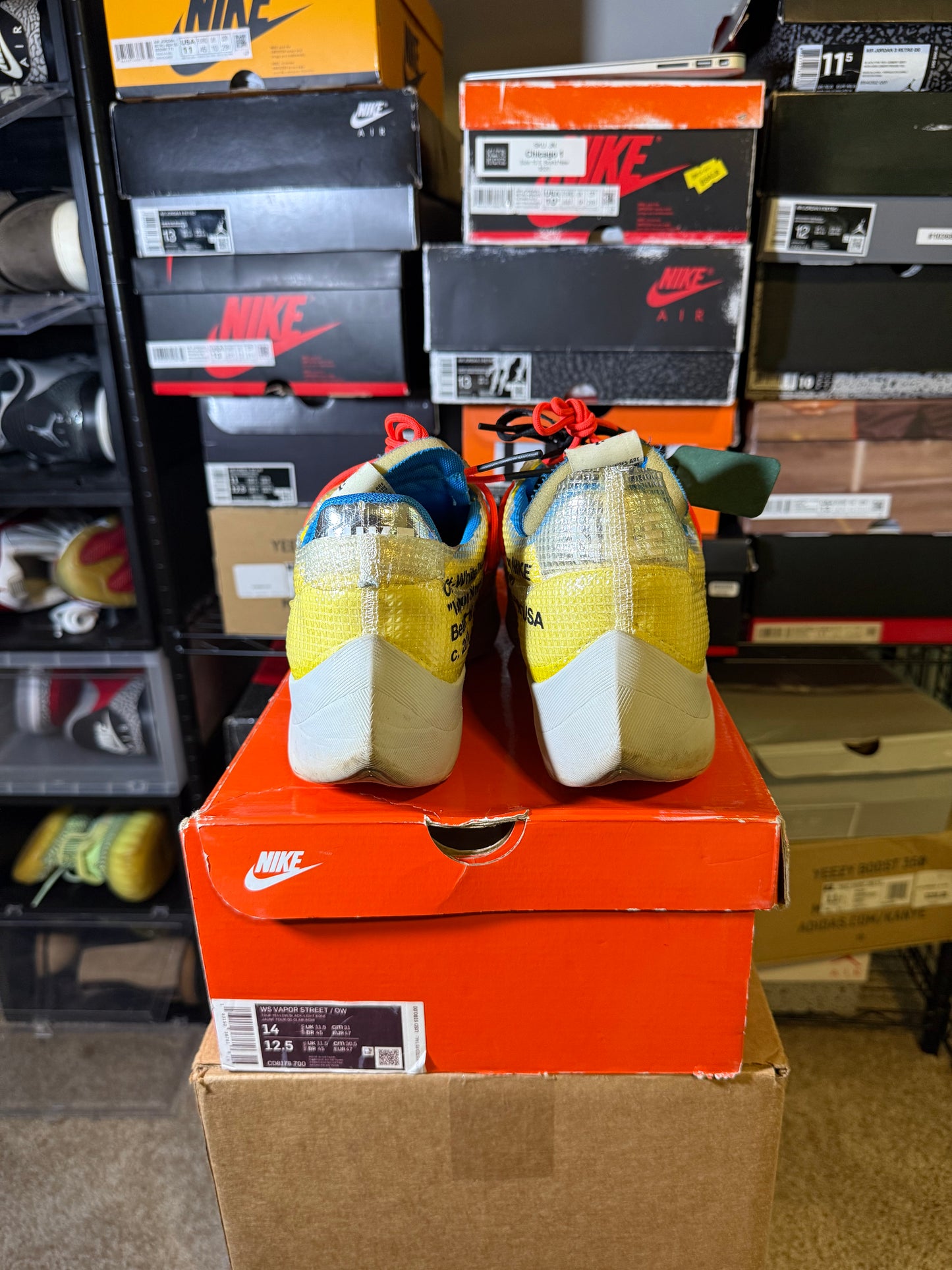 Size 14W/12.5M - Vapor Street x Off-White Low Tour Yellow