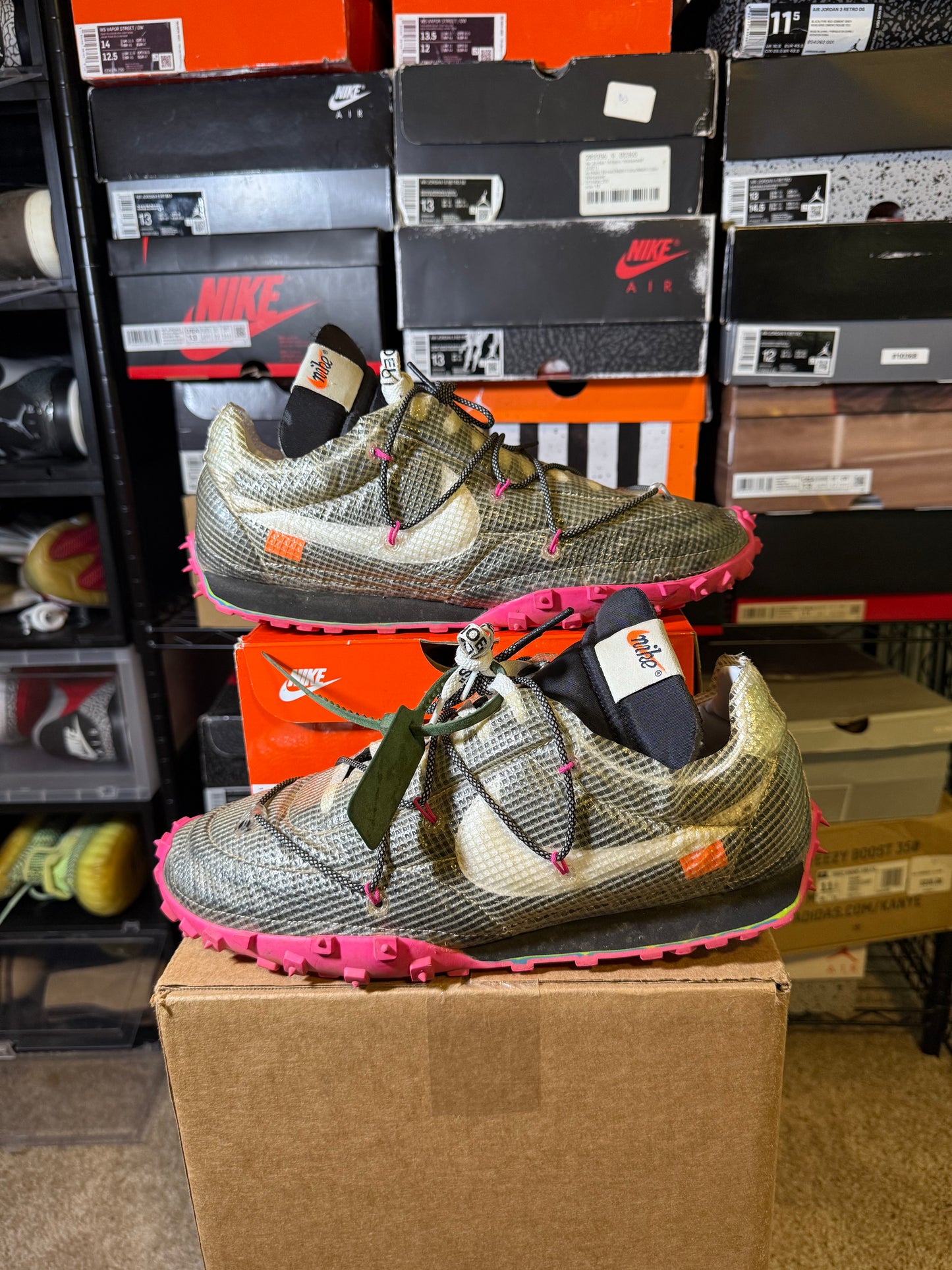 Size 14.5W/13M - Off-White x Waffle Racer Fuchsia