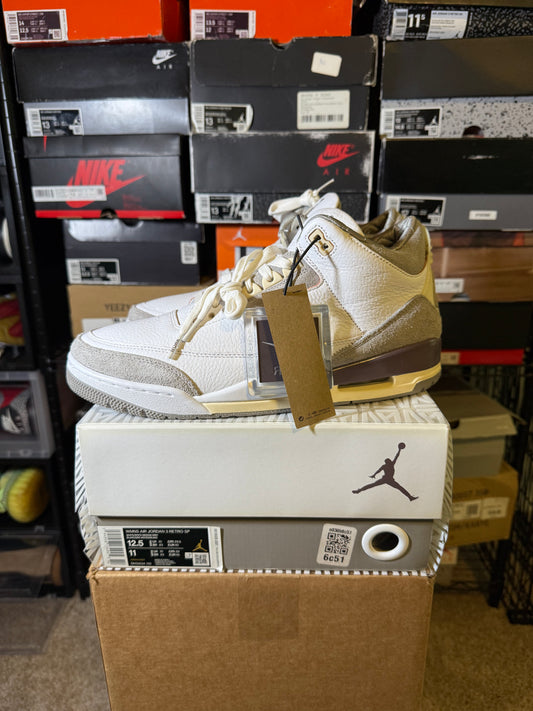 Size 12.5W/11M - AJ 3 Retro SP x A Ma Maniere Low Raised By Women