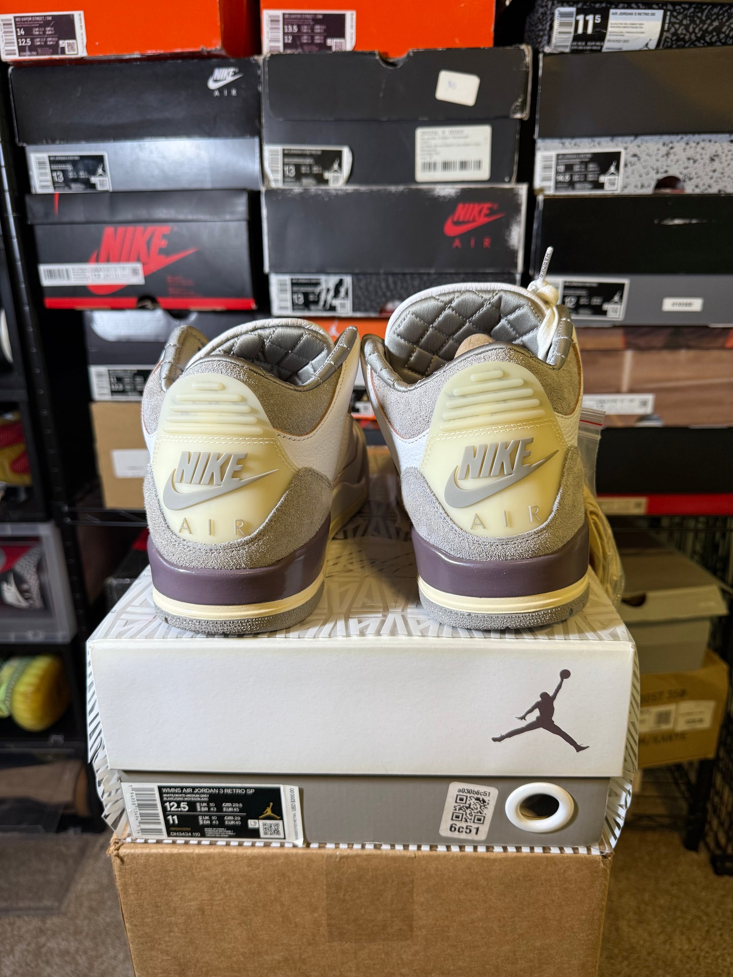 Size 12.5W/11M - AJ 3 Retro SP x A Ma Maniere Low Raised By Women
