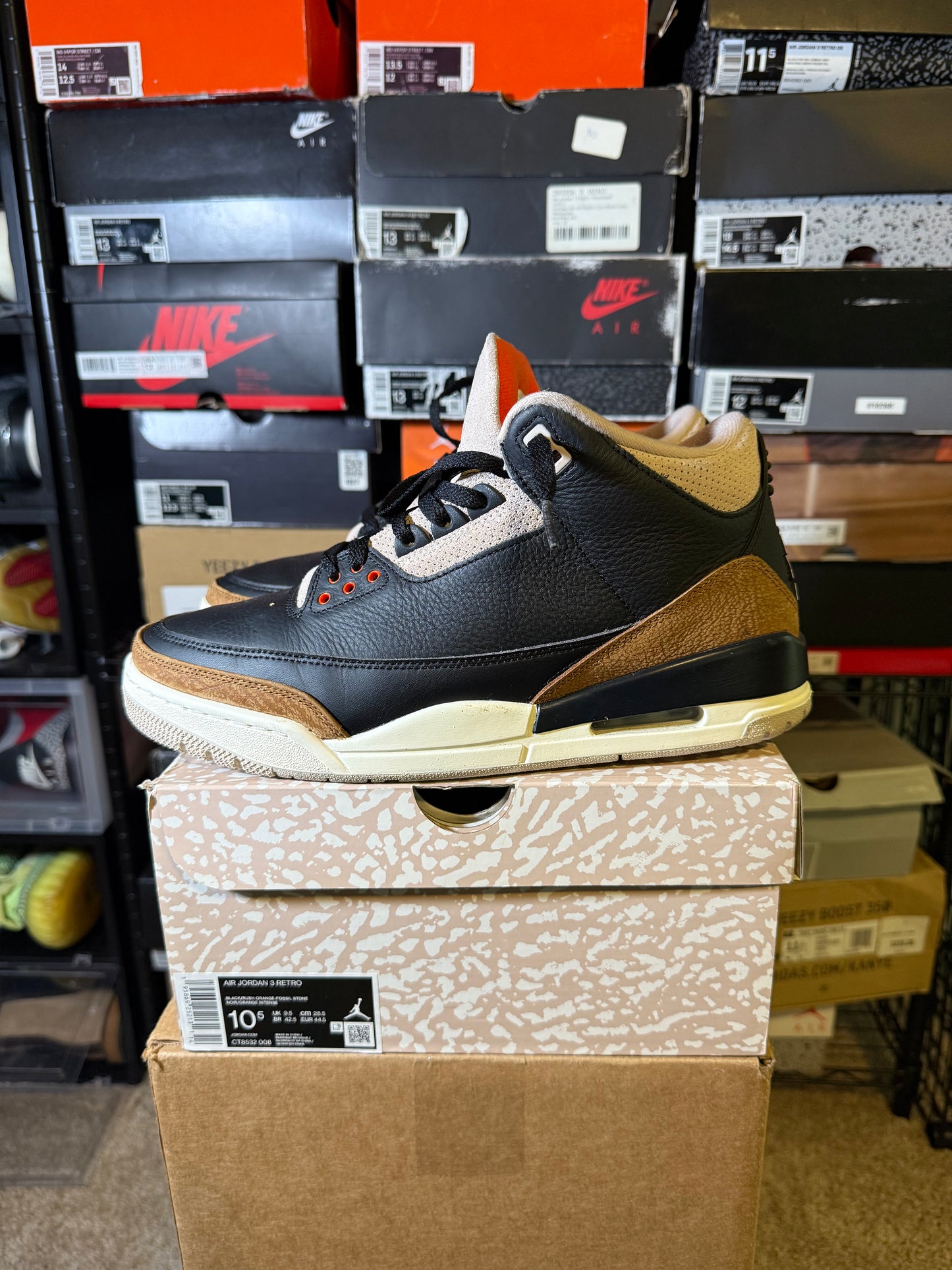 Size 10.5 - AJ 3 Retro Mid Desert Elephant