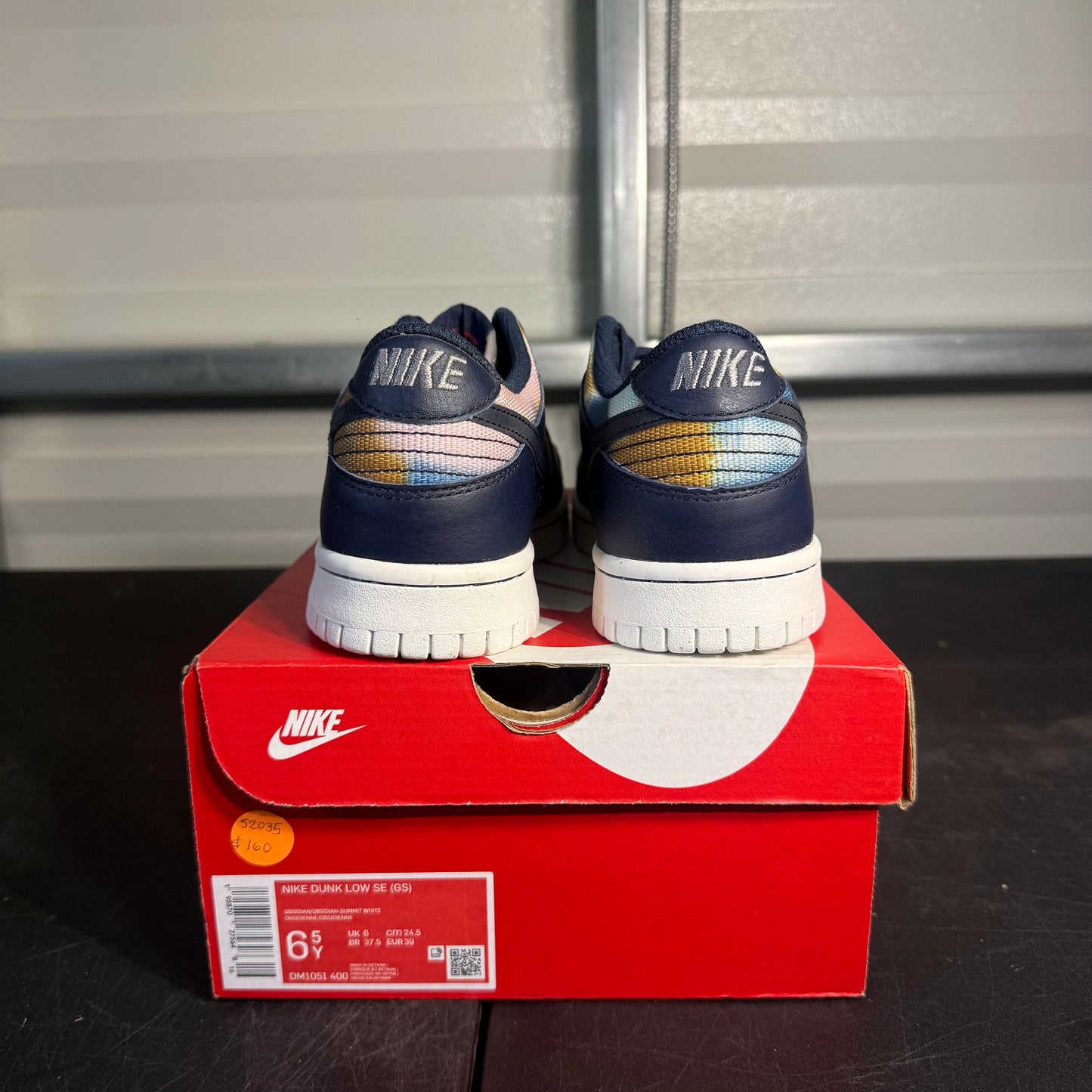 Size 6.5Y - Dunk Low Graffiti Navy