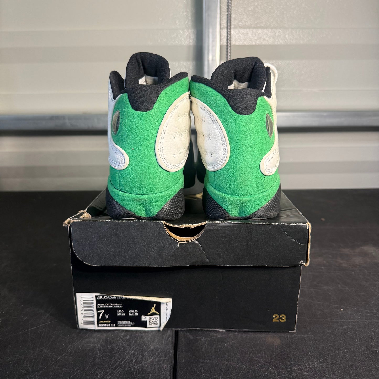 Size 7Y - AJ 13 Lucky Green