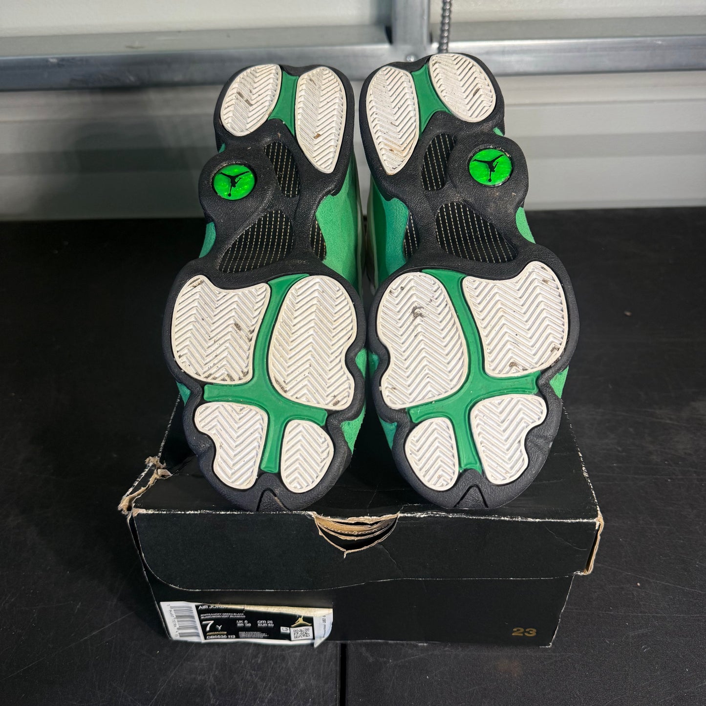 Size 7Y - AJ 13 Lucky Green