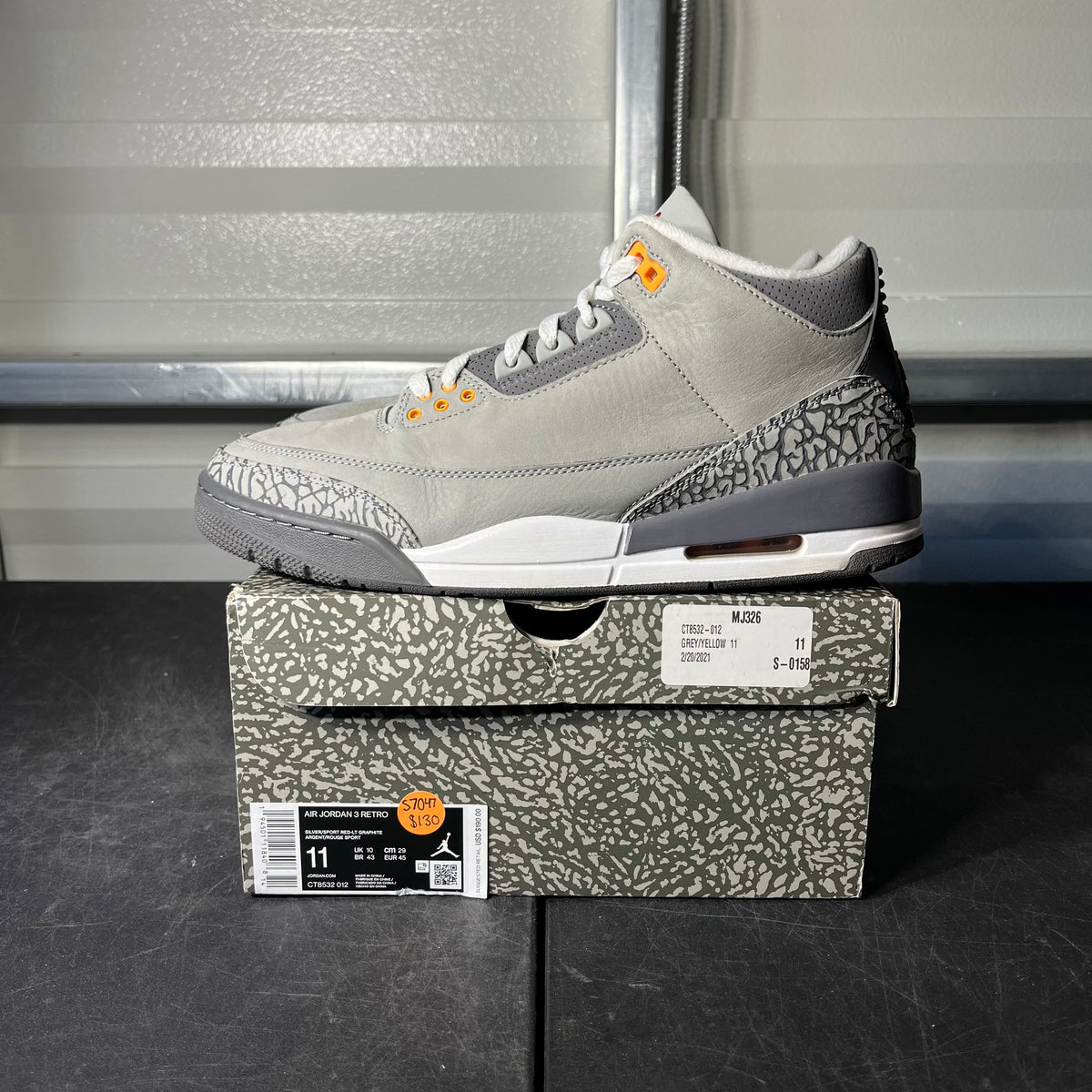 Size 11 - AJ 3 Cool Grey