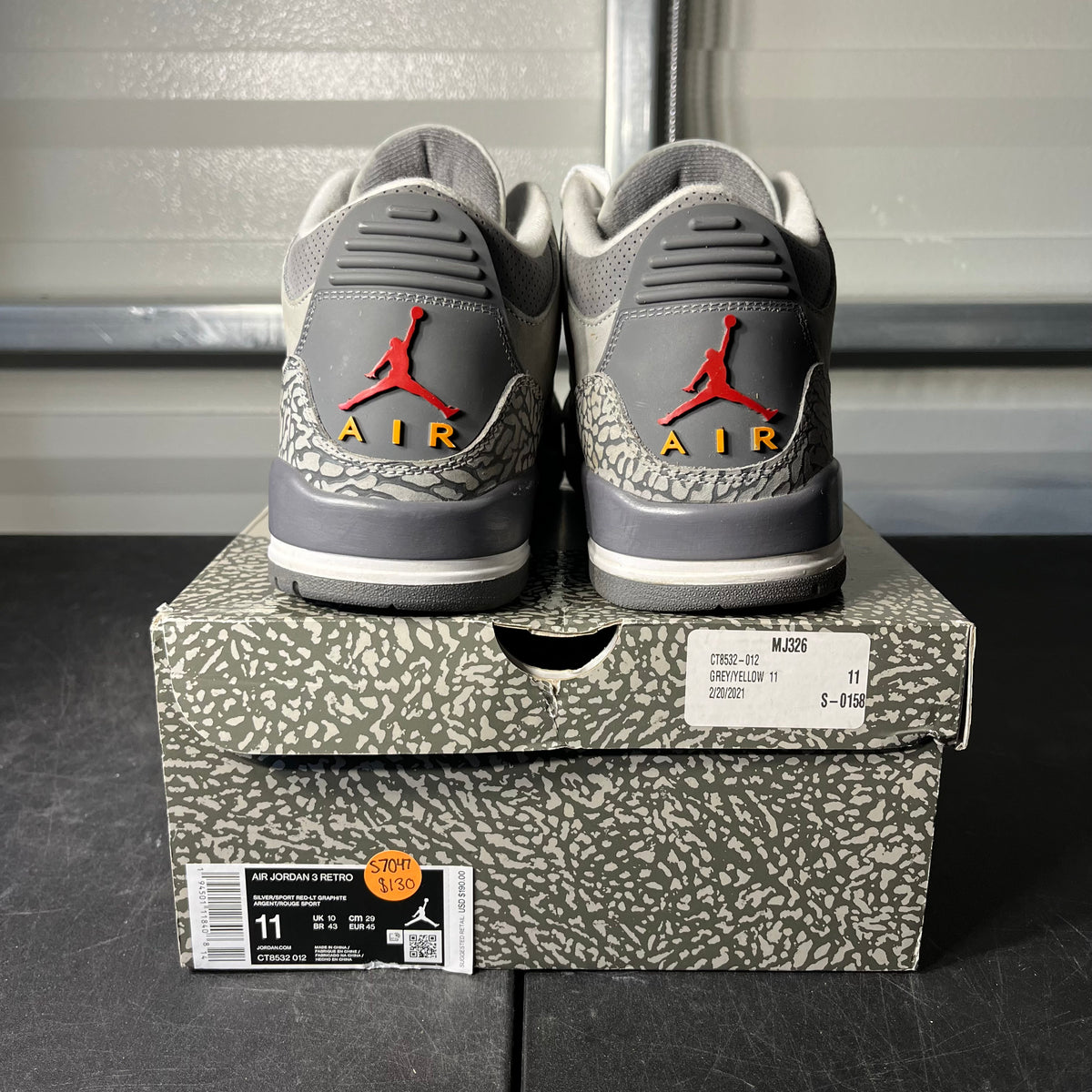 Size 11 - AJ 3 Cool Grey