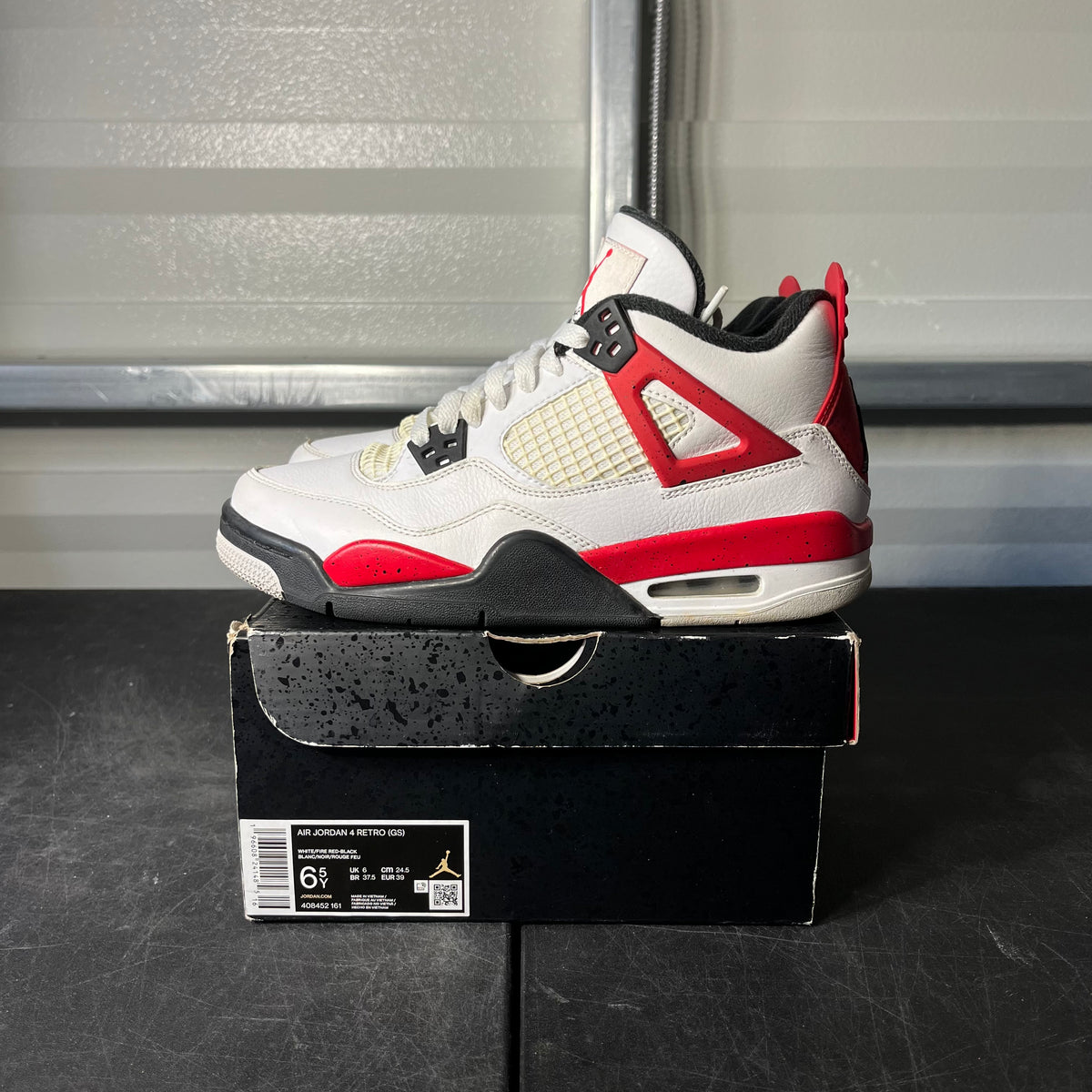 Size 6.5Y - AJ 4 Red Cement