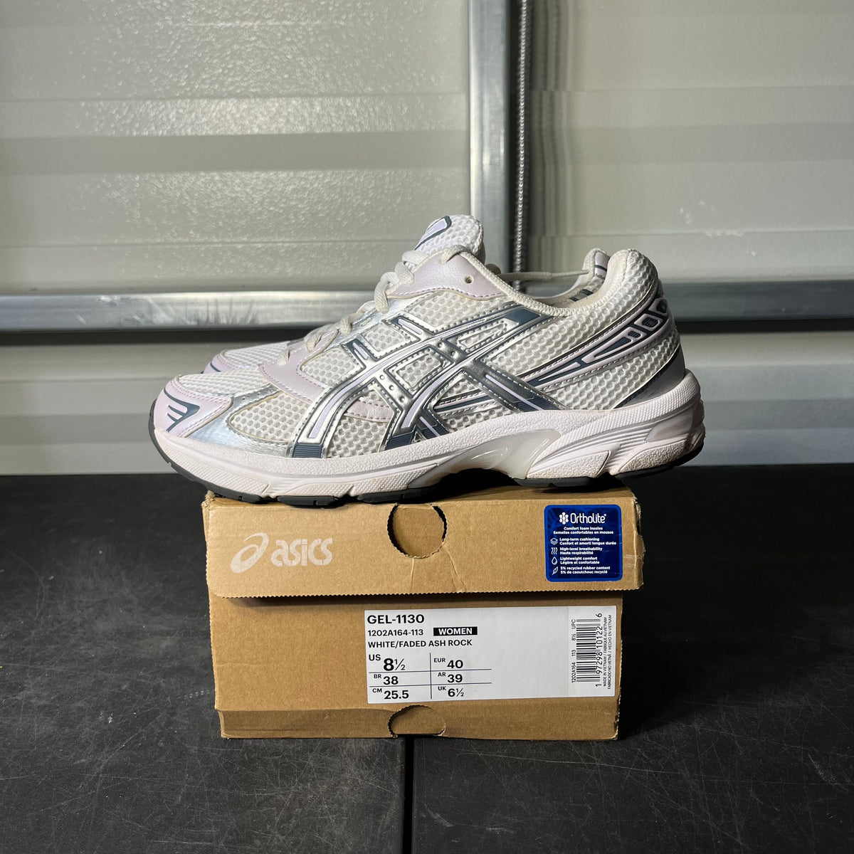 Size 8.5W - ASICS White Faded Ash Rock
