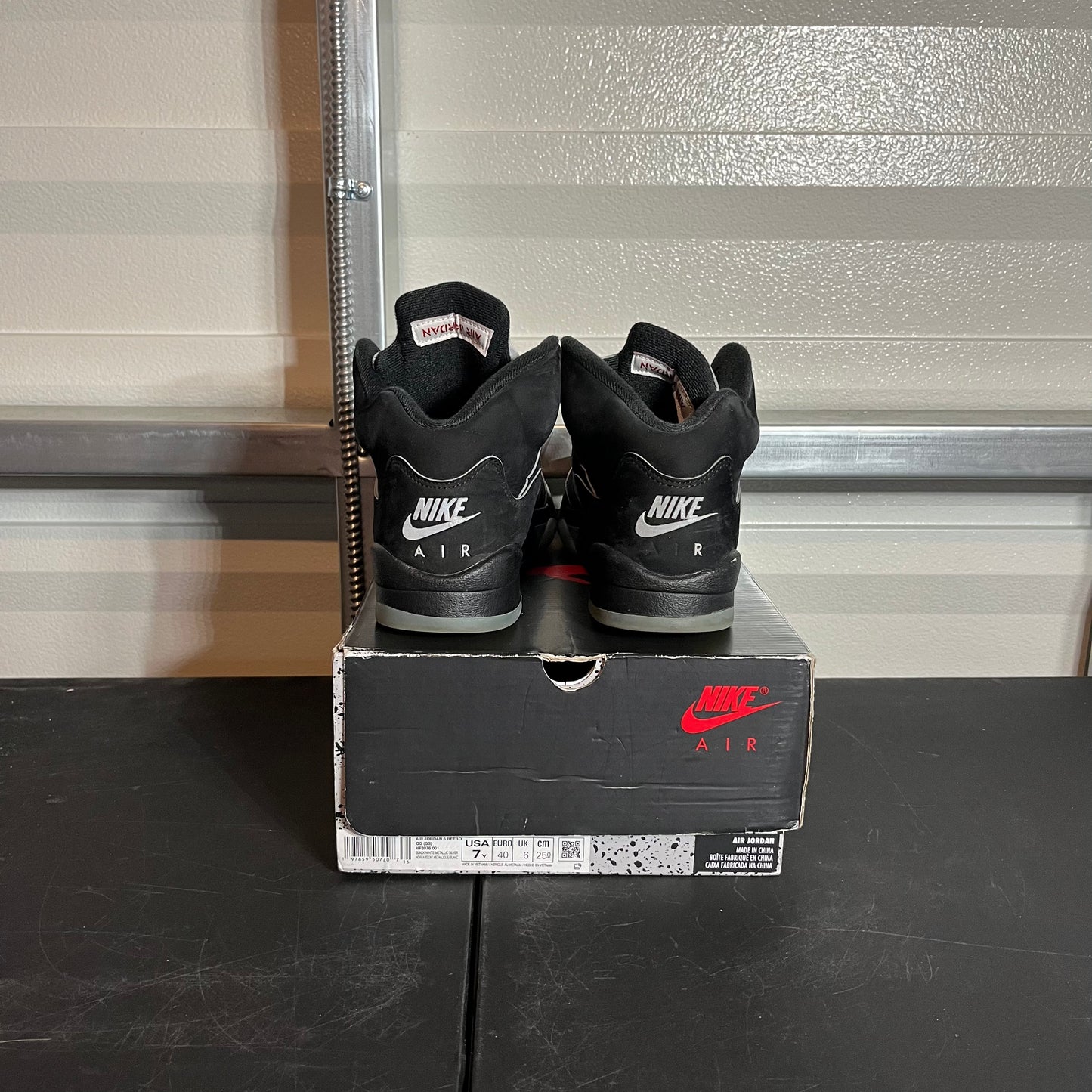 Size 7Y - AJ 5 Retro Black Metallic Reimagined