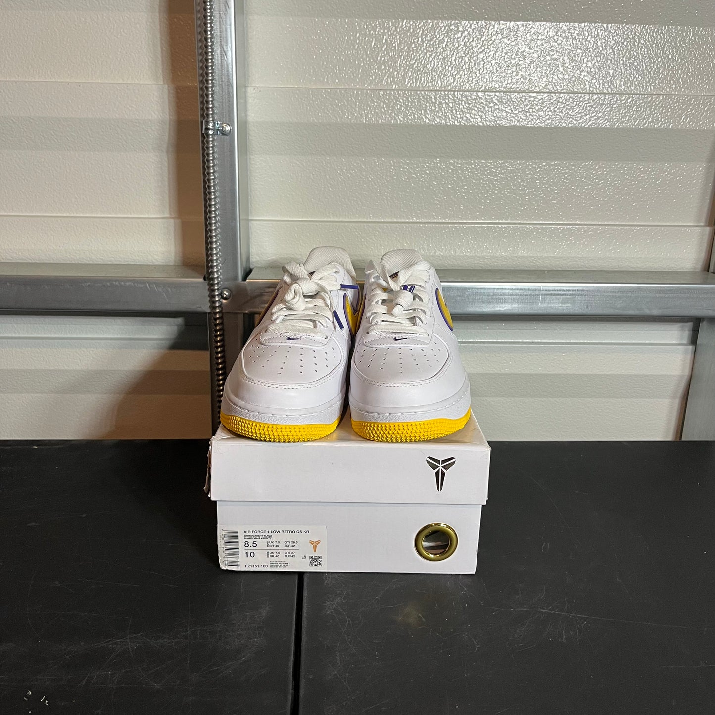 Size 8.5 - AF 1 Low Retro Kobe Bryant Lakers Home