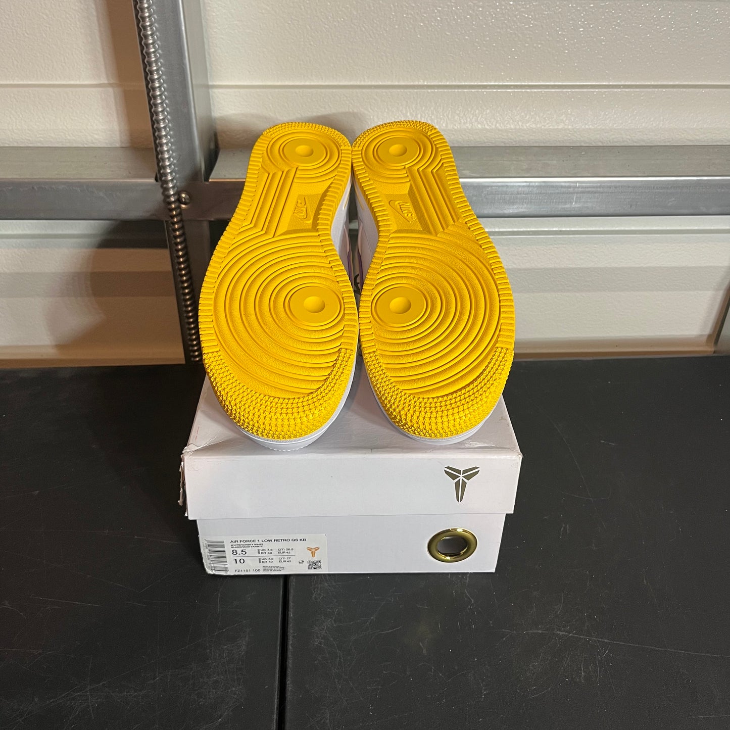 Size 8.5 - AF 1 Low Retro Kobe Bryant Lakers Home