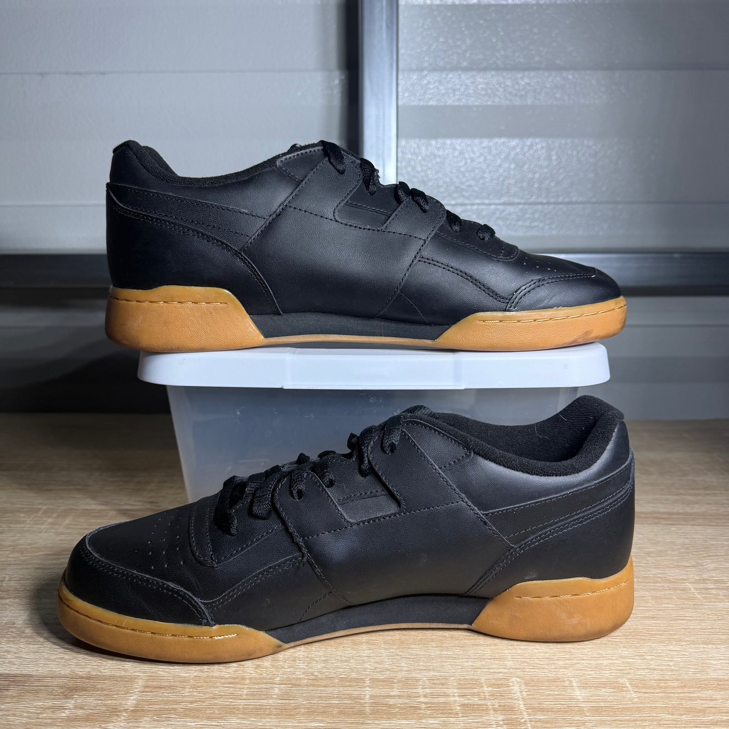 Size 10.5 - Reebok Classic Workout Plus Black and Gum