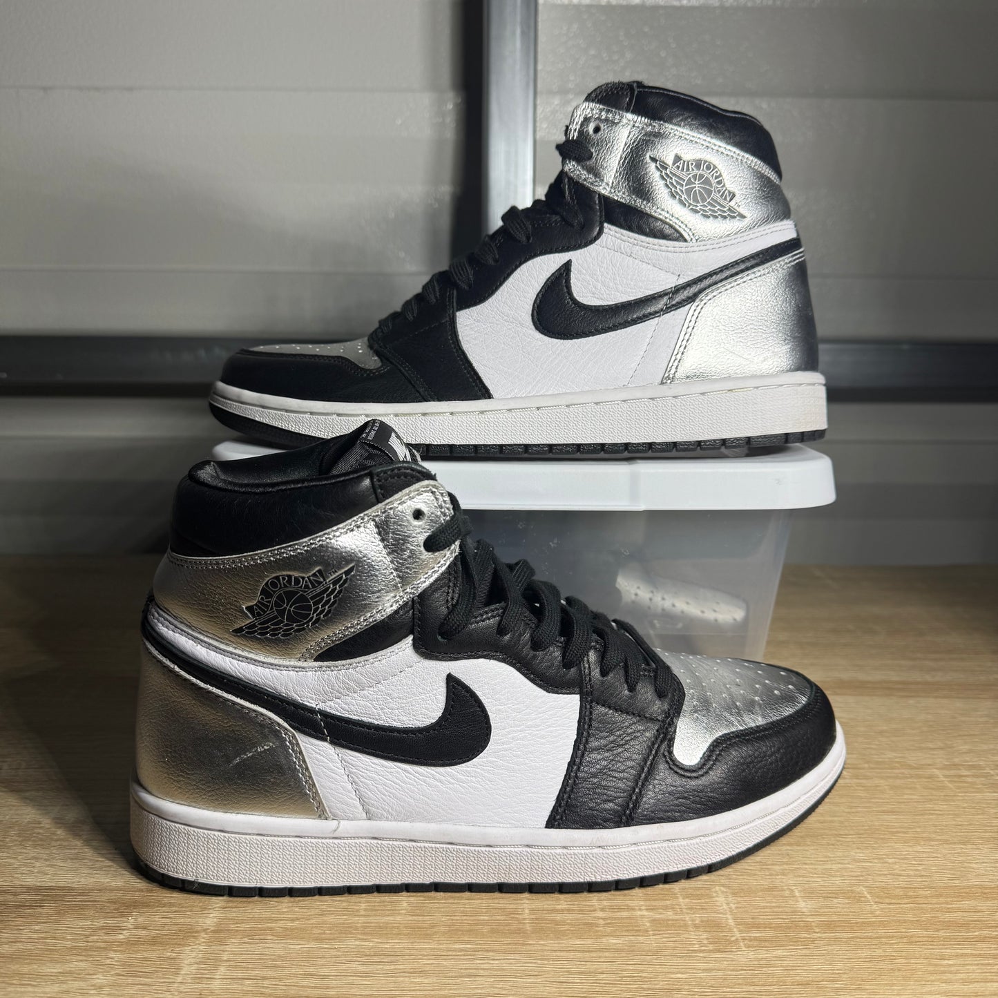 Size 10W - AJ 1 Retro High OG Silver Toe