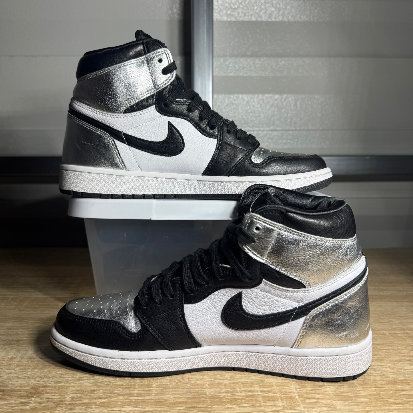 Size 10W - AJ 1 Retro High OG Silver Toe
