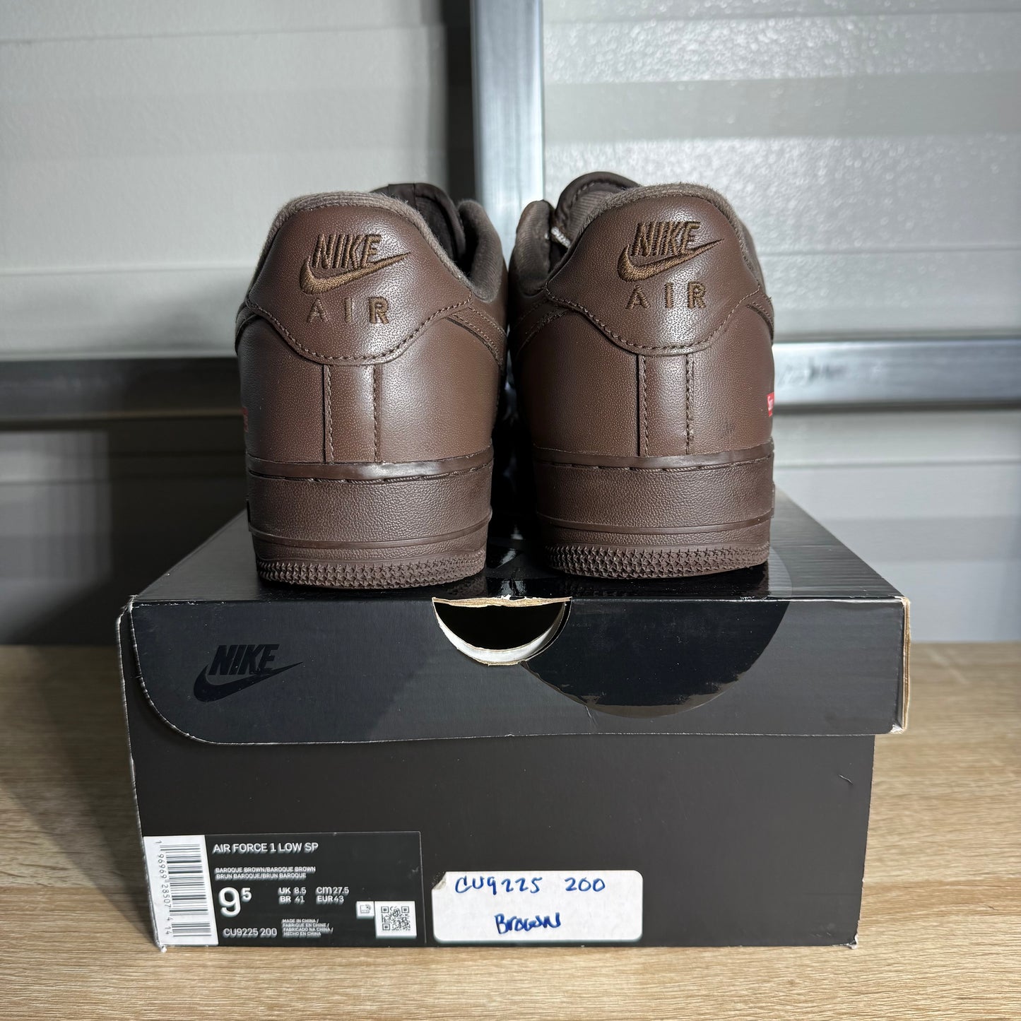 Size 9.5 - AF 1 Low Supreme Baroque Brown