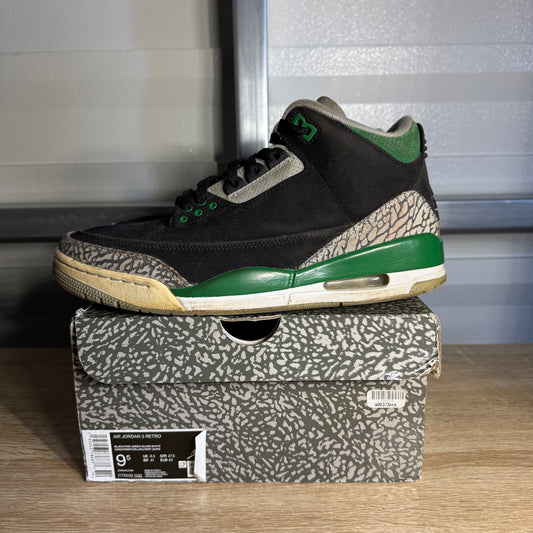 Size 9.5 - AJ 3 Retro Pine Green