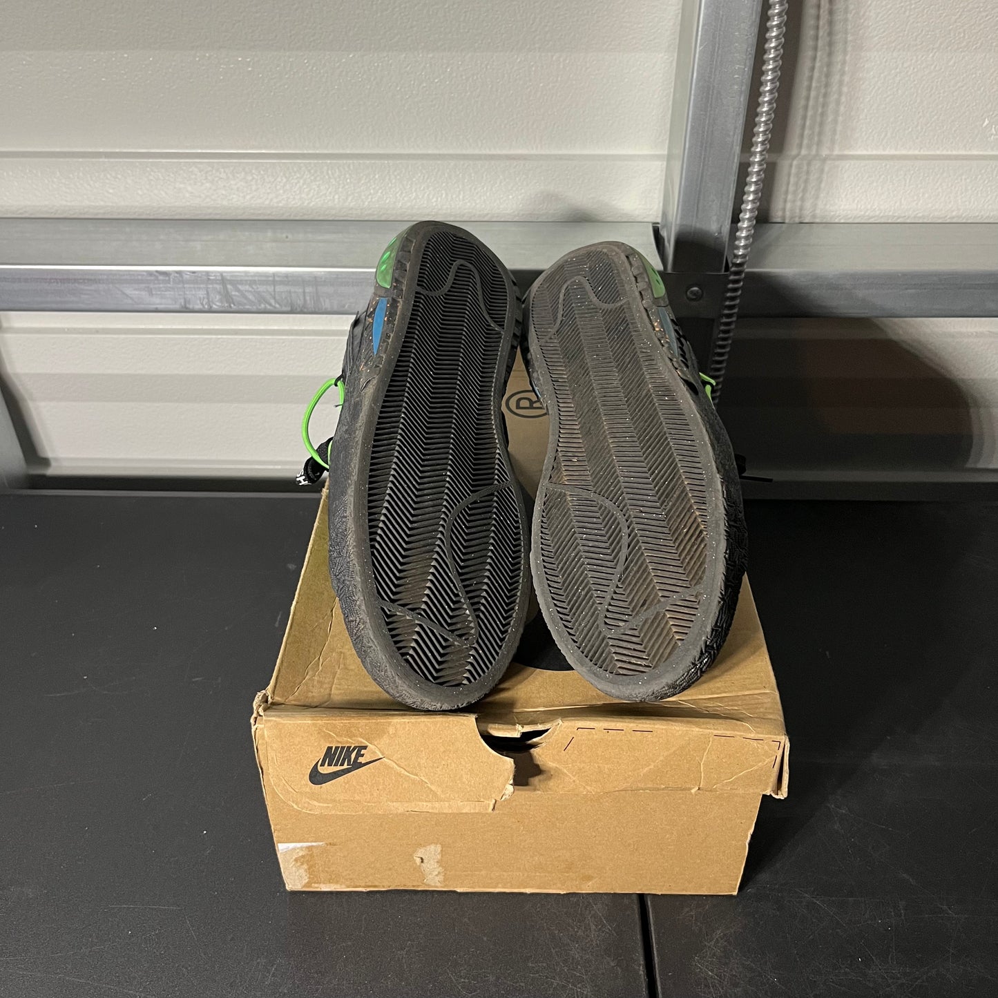 Size 12.5 - Blazer Low Off-White Black Electro Green