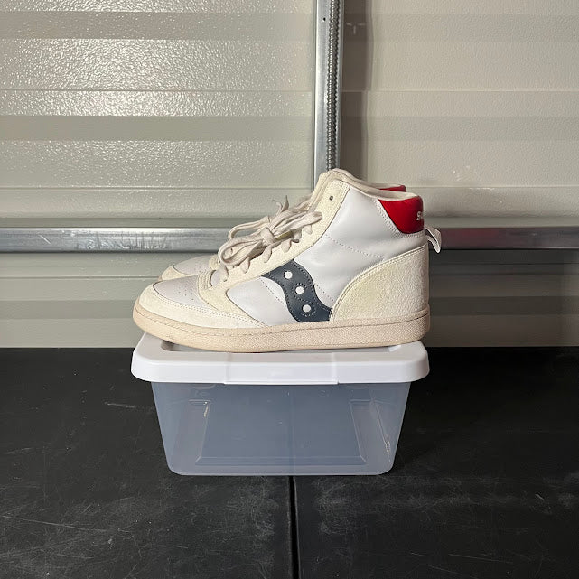 Size 10.5 - Saucony Jazz Court High White Navy Red