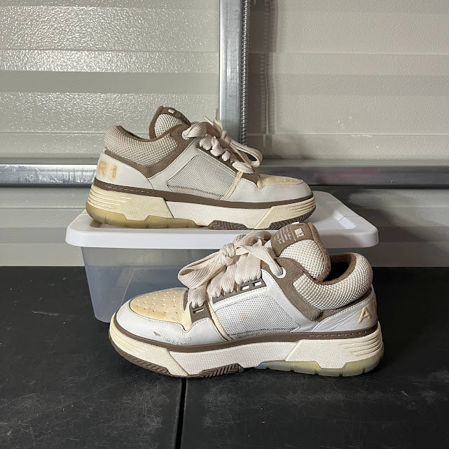 Size 12 - Amiri MA-1 White Chamoisee Brown