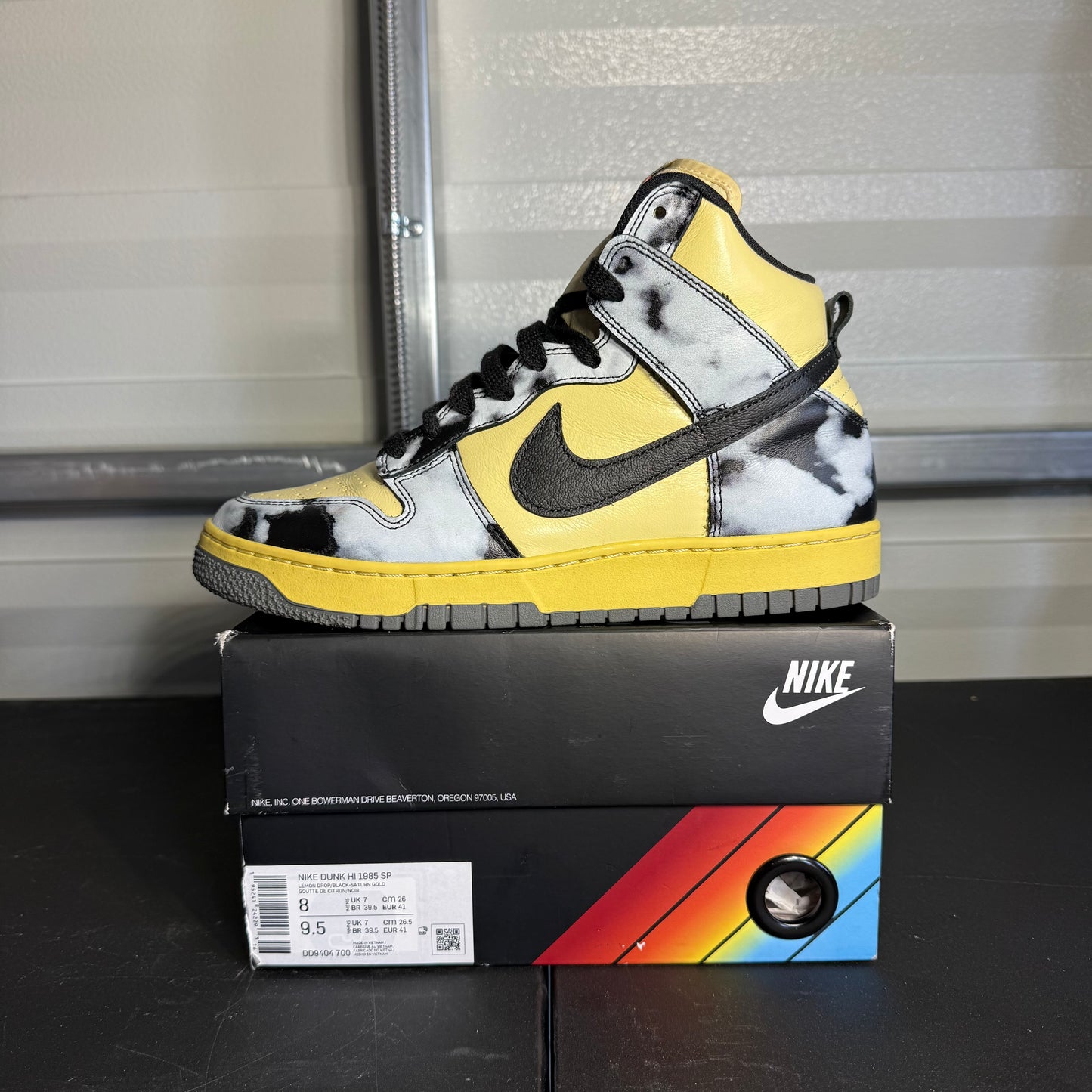 Size 8 - Dunk High 1985 Black Acid Wash