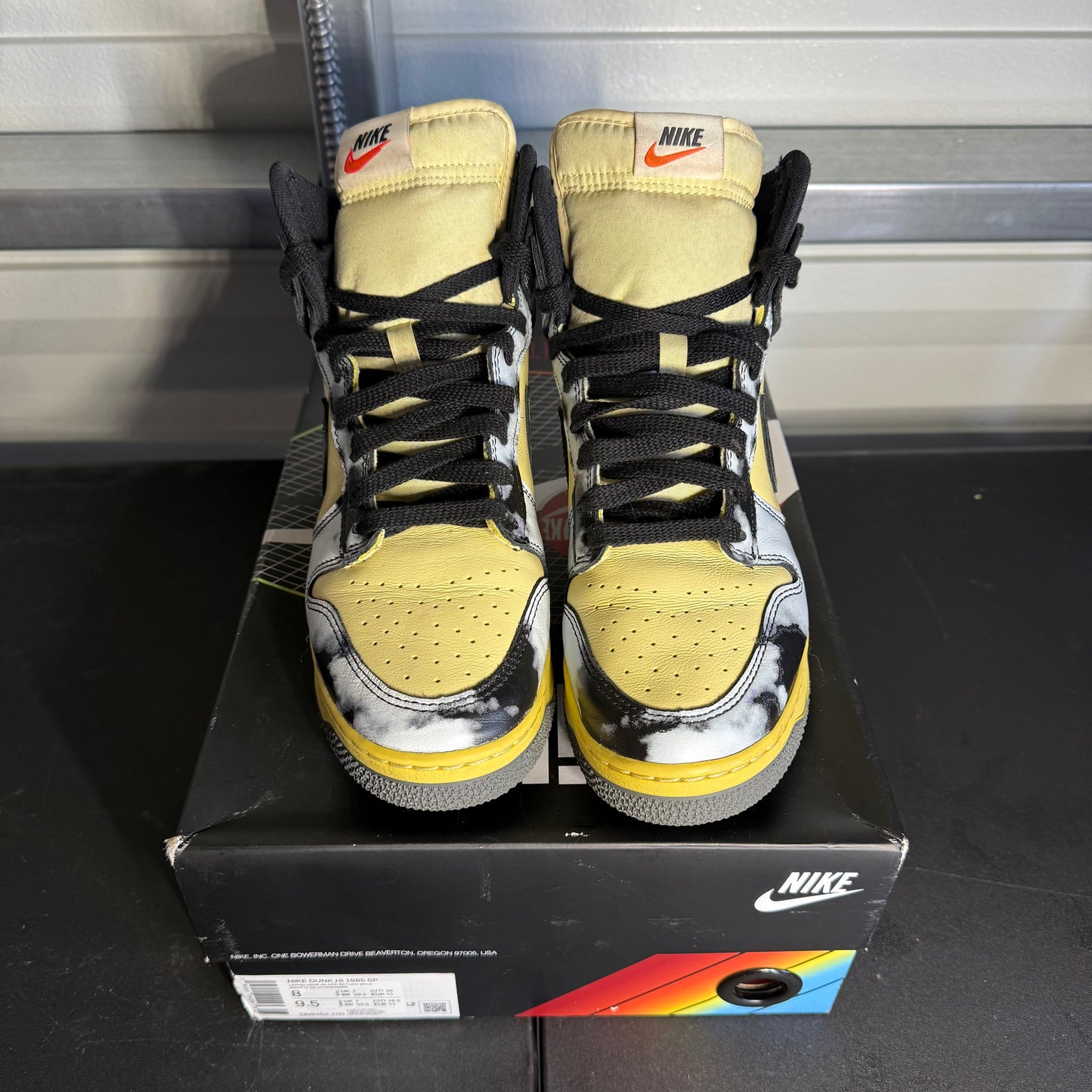 Size 8 - Dunk High 1985 Black Acid Wash