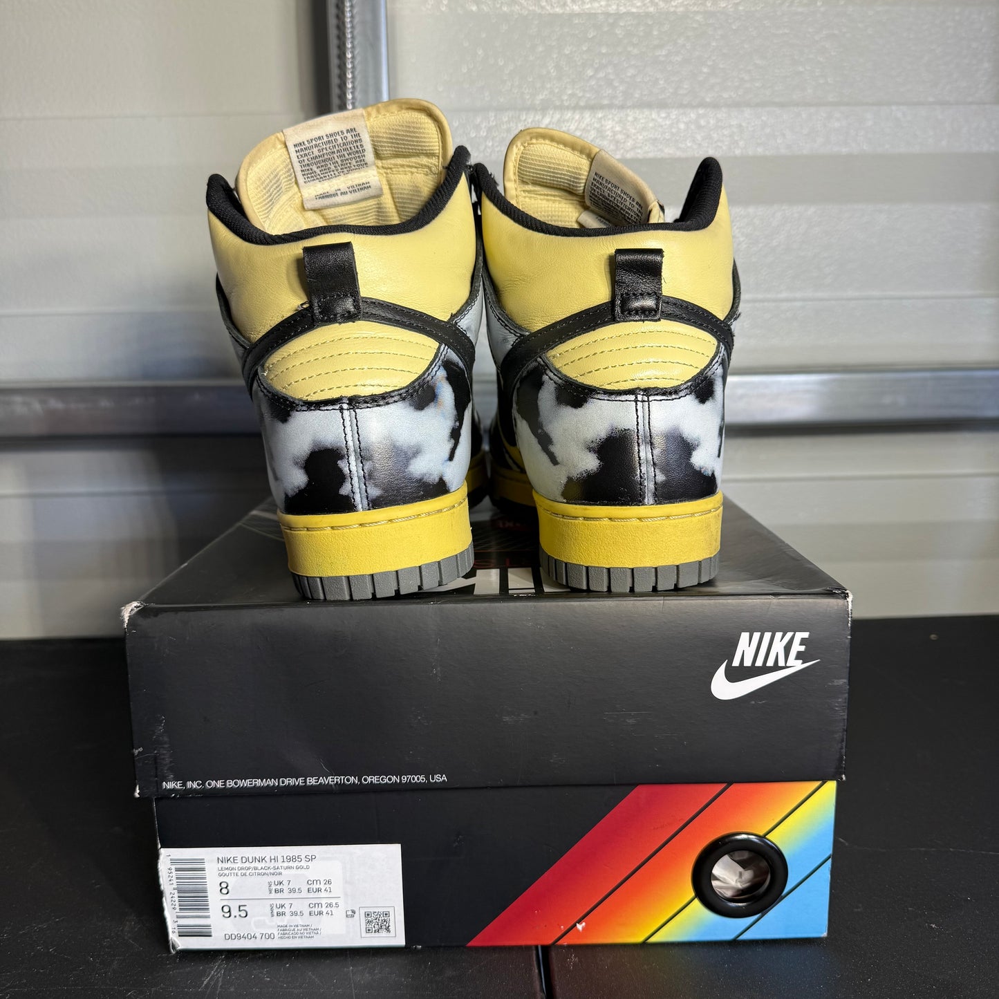 Size 8 - Dunk High 1985 Black Acid Wash