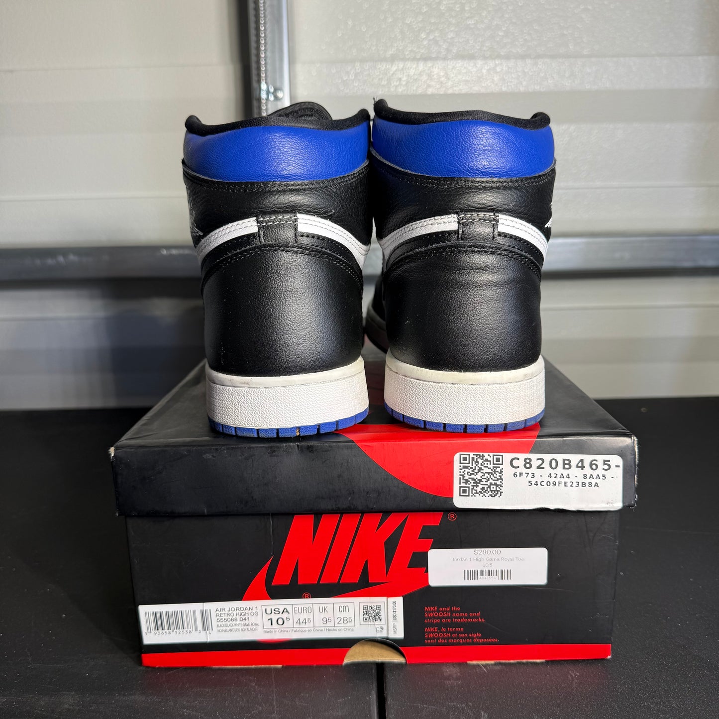 Size 10.5 - AJ 1 Retro High Royal Toe