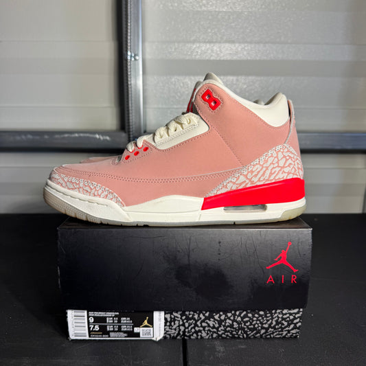 Size 9W - AJ 3 Retro Rust Pink Size