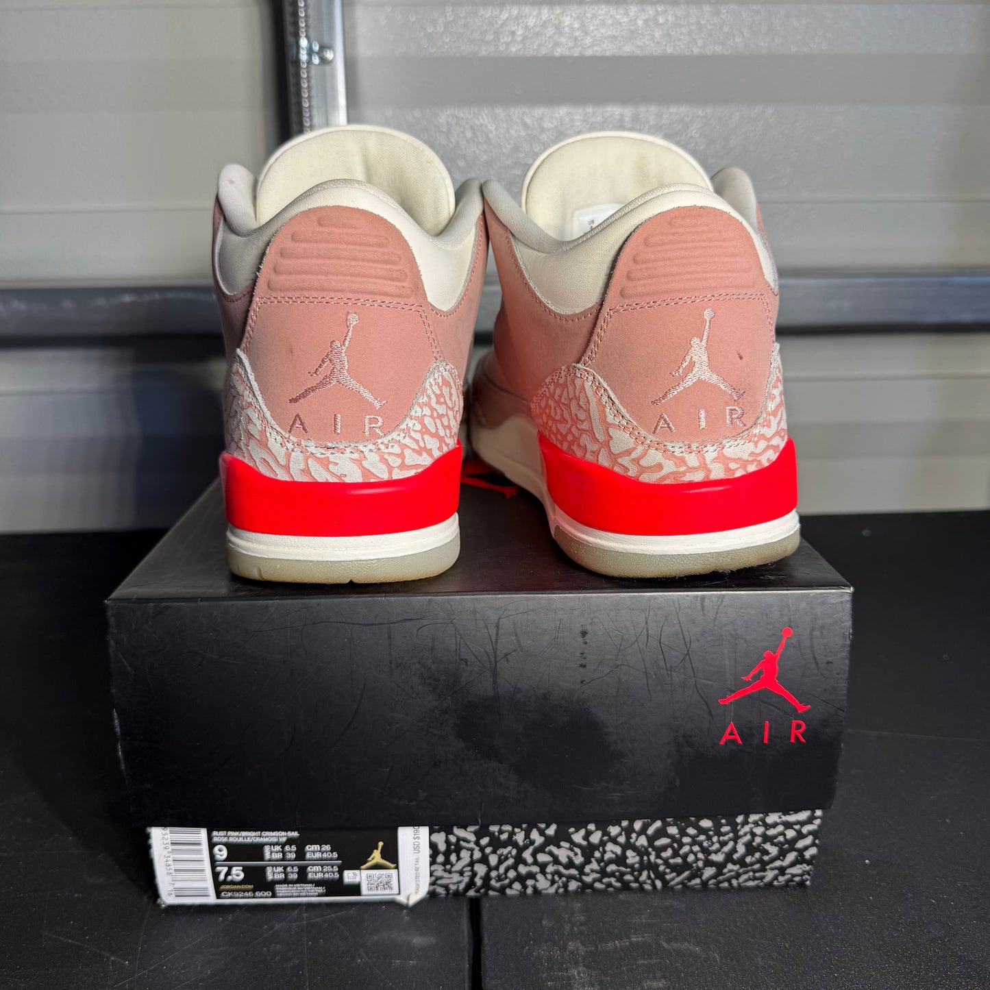 Size 9W - AJ 3 Retro Rust Pink Size