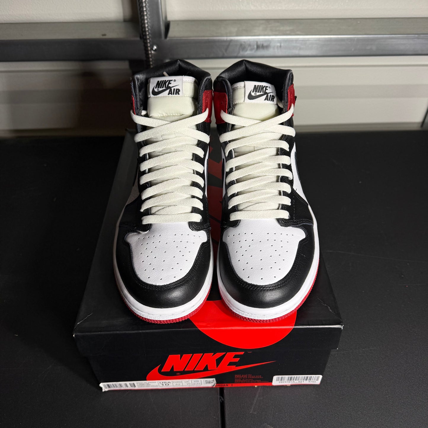 Size 10W - AJ 1 High Satin Black Toe