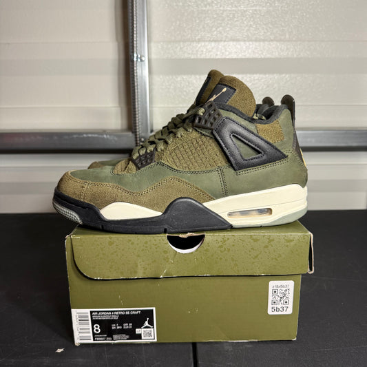 Size 8 - AJ 4 Retro Craft Medium Olive