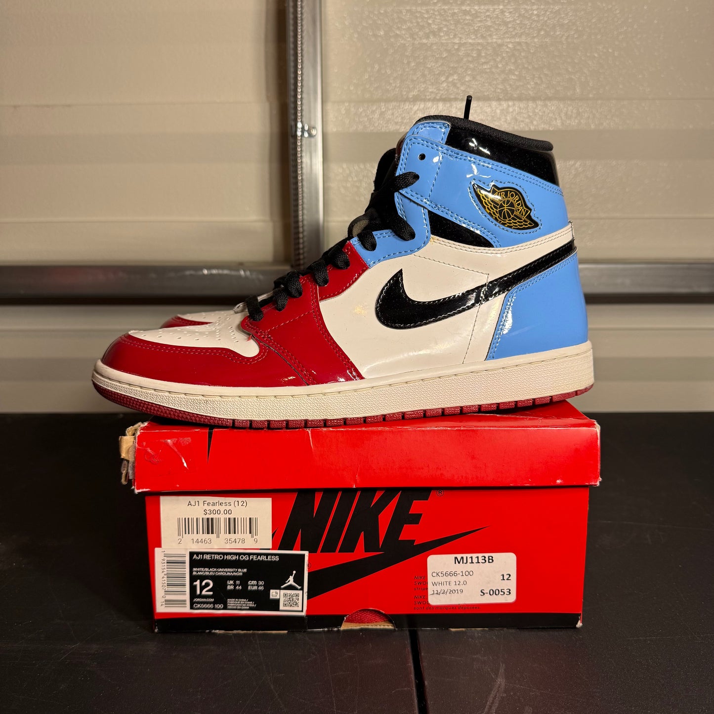 Size 12 - AJ 1 Retro High Fearless UNC Chicago