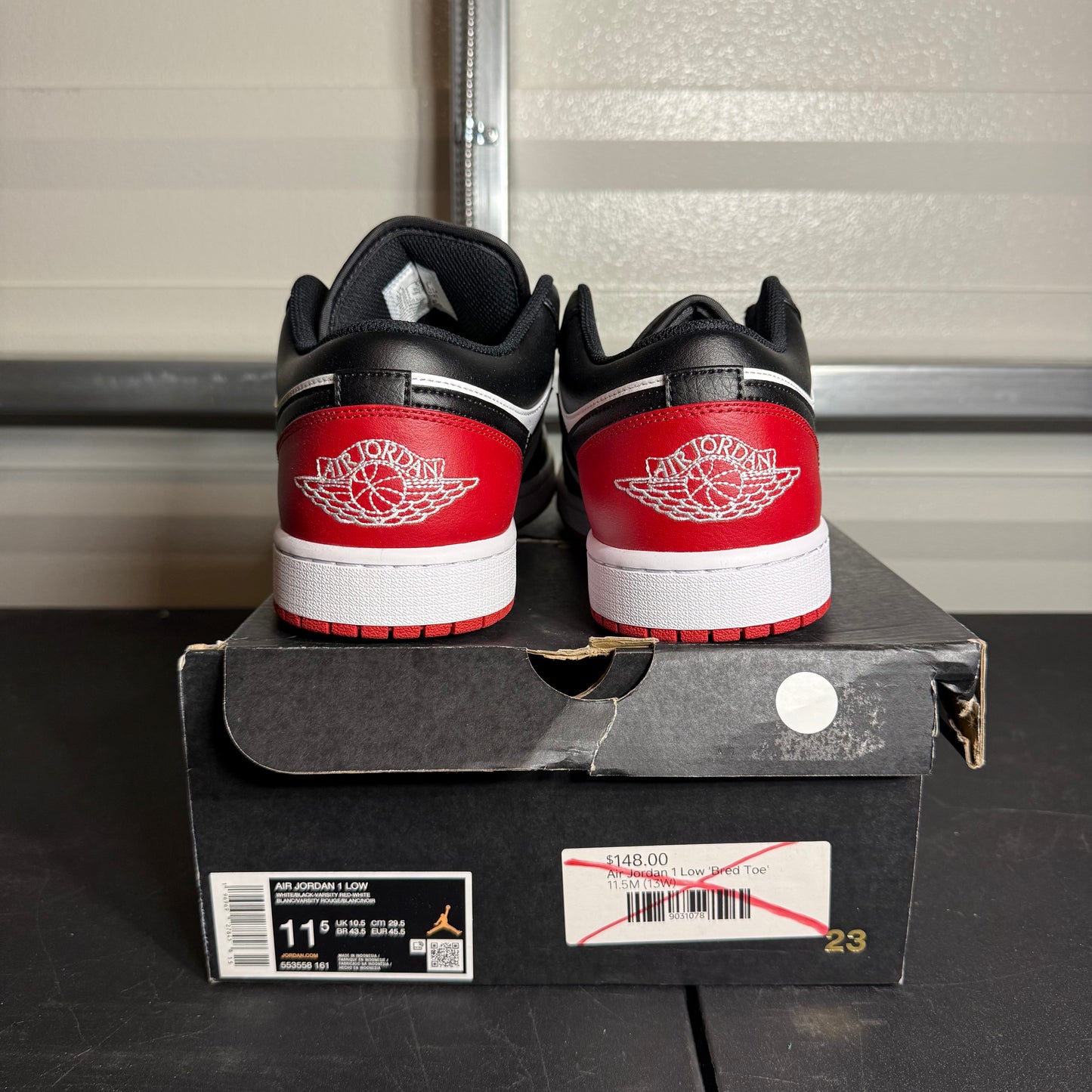 Size 11.5 - AJ 1 Low Bred Toe