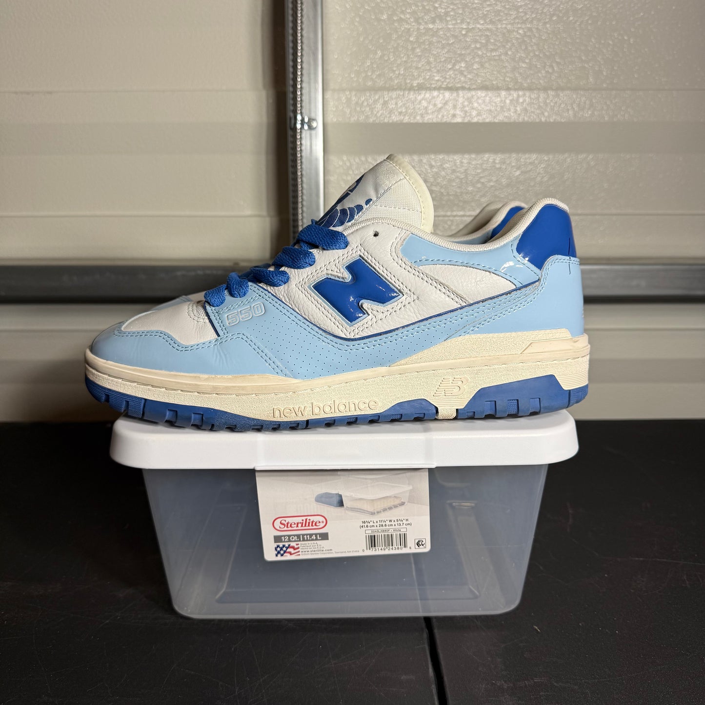 Size 12 - NB 550 Chrome Blue Patent