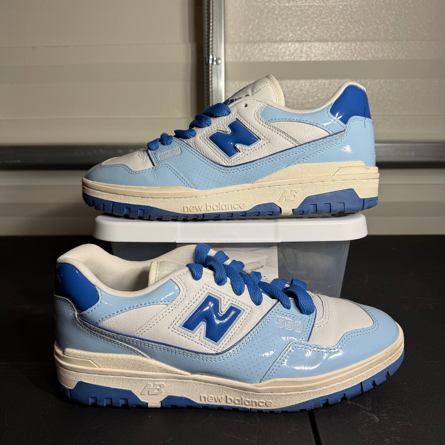 Size 12 - NB 550 Chrome Blue Patent
