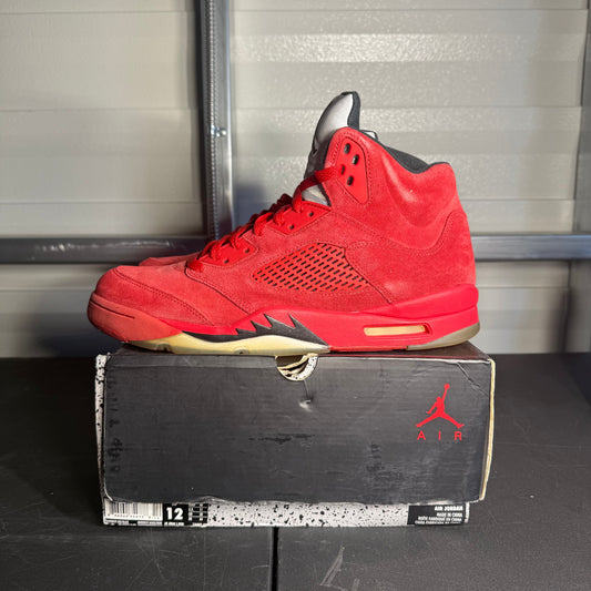 Size 12 - AJ 5 Retro Red Suede