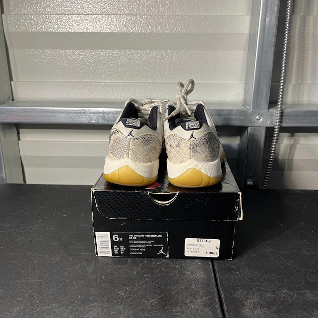 Size 6Y - AJ 11 Retro Low Light Bone Snakeskin