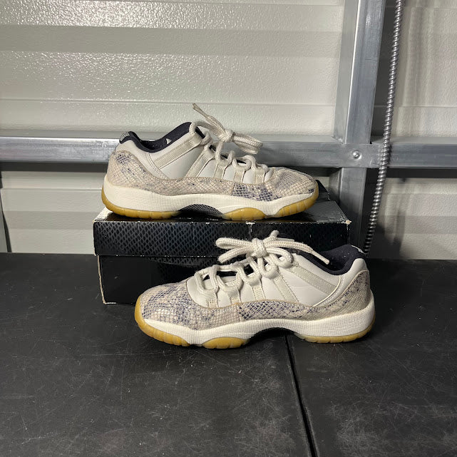 Size 6Y - AJ 11 Retro Low Light Bone Snakeskin
