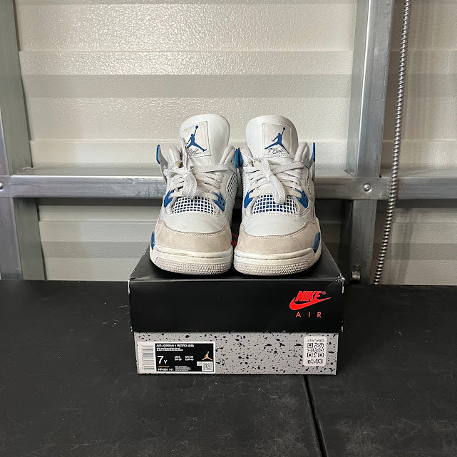 Size 7Y - AJ 4 Retro Military Blue