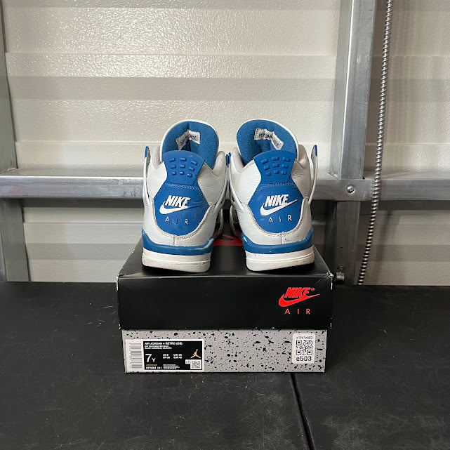 Size 7Y - AJ 4 Retro Military Blue