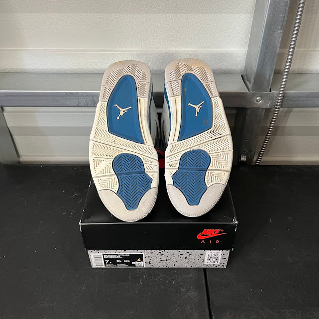 Size 7Y - AJ 4 Retro Military Blue