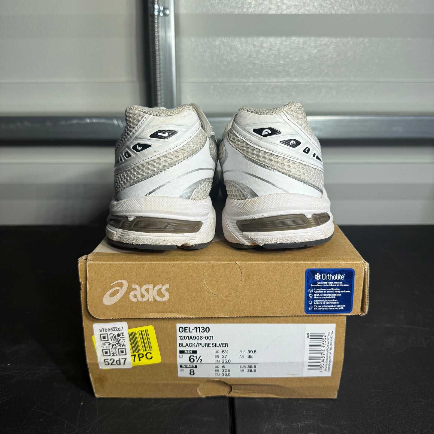 Size 6.5M - Asics Gel-1130 White and Black