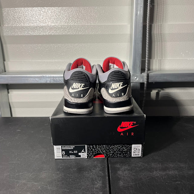 Size 8 - AJ 3 Retro Black Cement