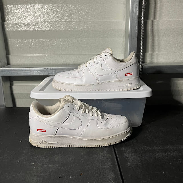 Size 12 - AF 1 Low Supreme Box Logo White