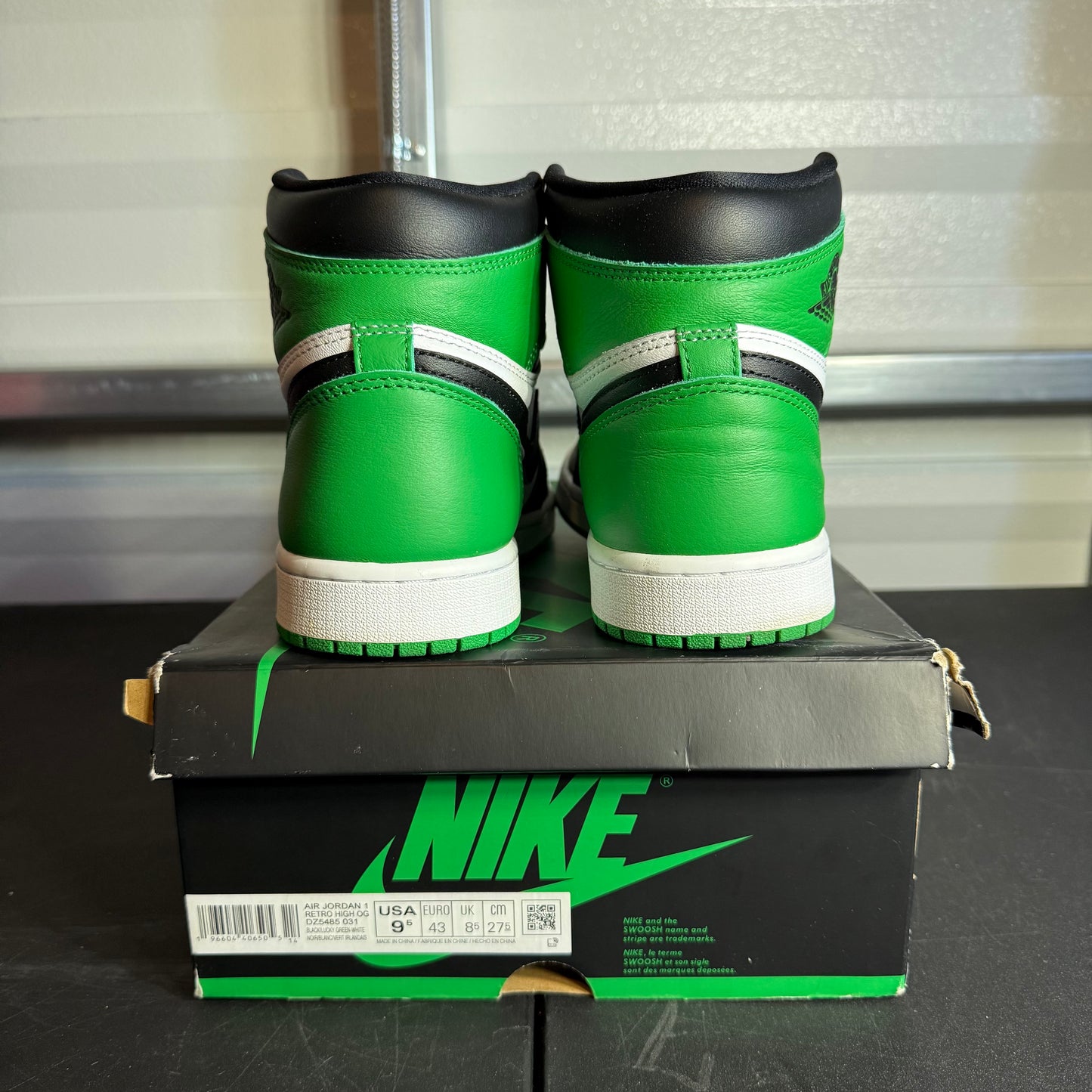 Size 9.5 - AJ 1 Retro High Lucky Green